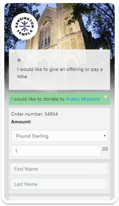 Online Donation Page - original Design